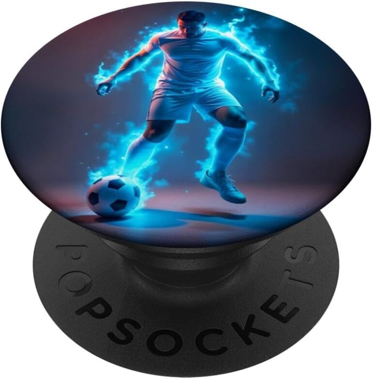 popsocket football cadeau fan de foot joueur de foot lueur bleue