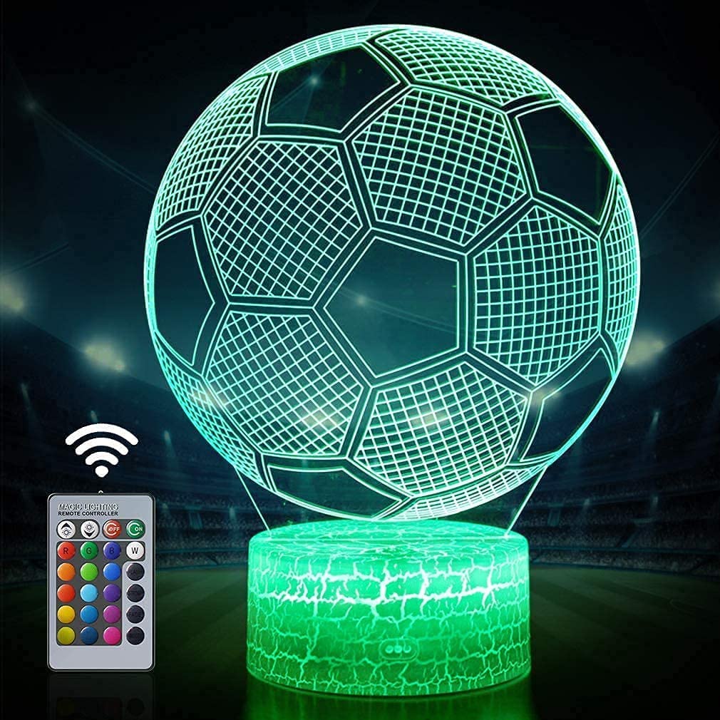 Lampe veilleuse led multicolore en forme de ballon de foot - cadeau enfant football