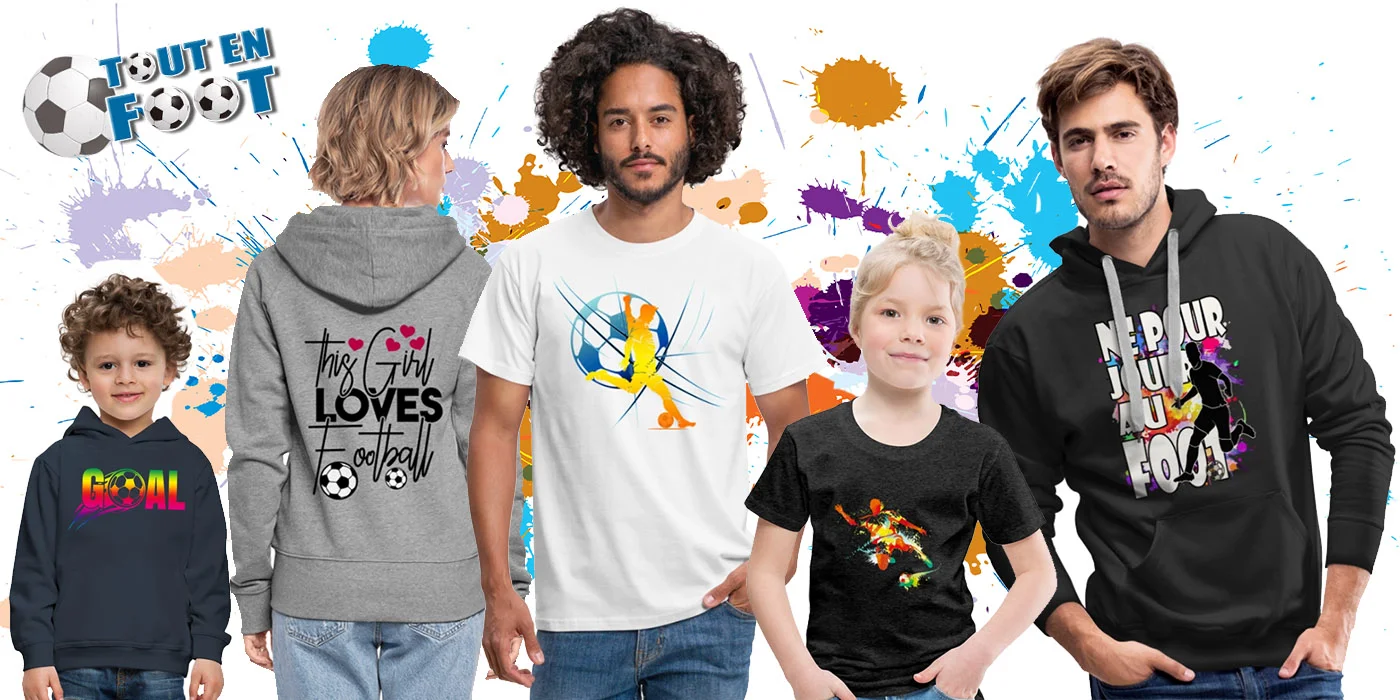 t shirt sweat shirt foot enfant homme ado femme