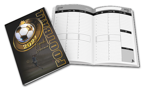 agenda 2024 semainier foot CADEAU original utile pas cher sur le thème du foot football cadeau fan de foot