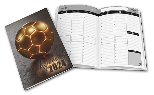 agenda 2024 semainier foot CADEAU original utile pas cher sur le thème du foot football cadeau fan de foot