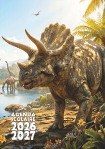 agenda scolaire dinosaure 2026 2027 prehistoire