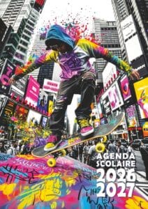 agenda scolaire skete hip hop 2026 2027 skateboard