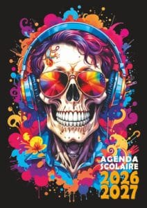 agenda scolaire tete de mort electro dj skull 2026 2027