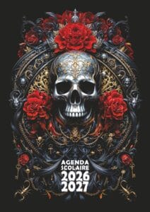 agenda scolaire tete de mort gothique 2026 2027