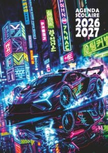 agenda scolaire voiture de course 2026 2027